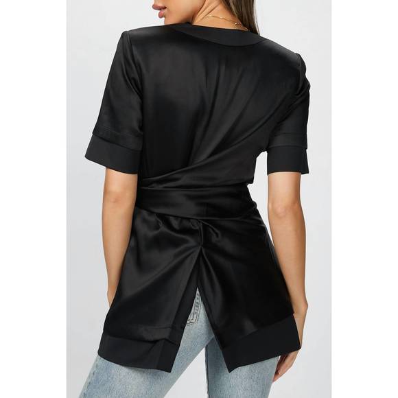NEW GOEN.J inside-out wrap blazer in black - Picture 5 of 5